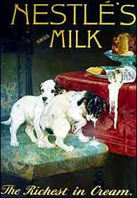 Old poster for Nestle's Swiss milk - no additives, entirely neutral