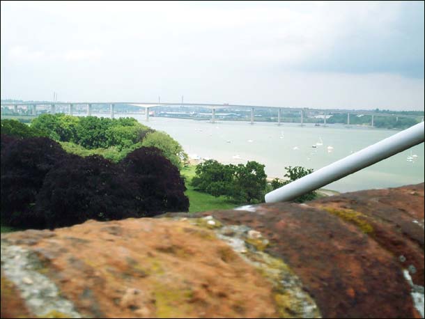 Distant view of the Orwell bridge